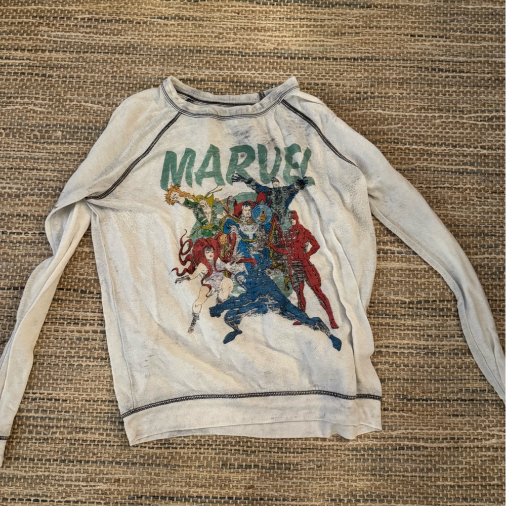Marvel Heroes Beige Long Sleeve Shirt